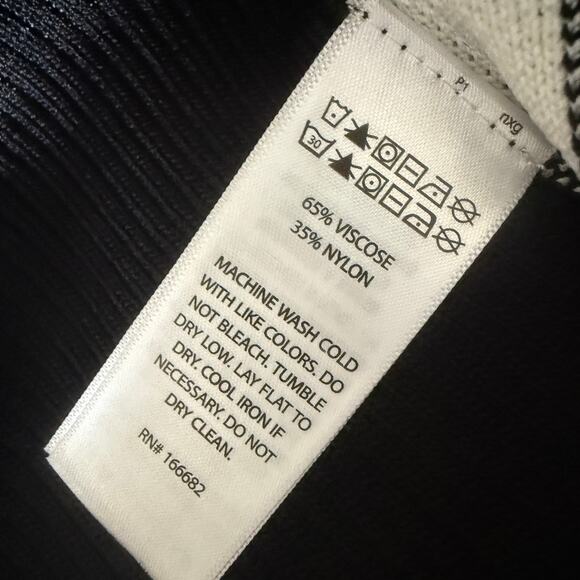 HOUSE of HARLOW 1960 | Black Rib Knit Flare Pants with White Stripe | Small - Picture 6 of 6